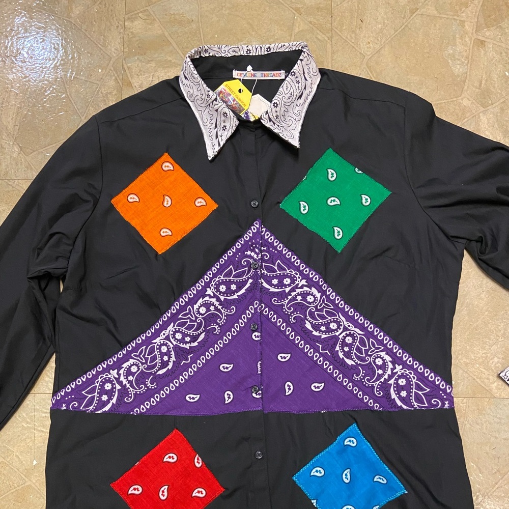 GENUINE THREADZ  SIZE M L BLACK PURPLE ORANGE WHITE GREEN AQUA RED BANDANNAS